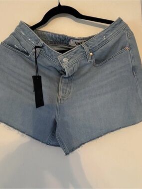Paige Noella Cut-off Shorts Women's 30 Blue Denim Effortlessly Relaxed Zip Fly